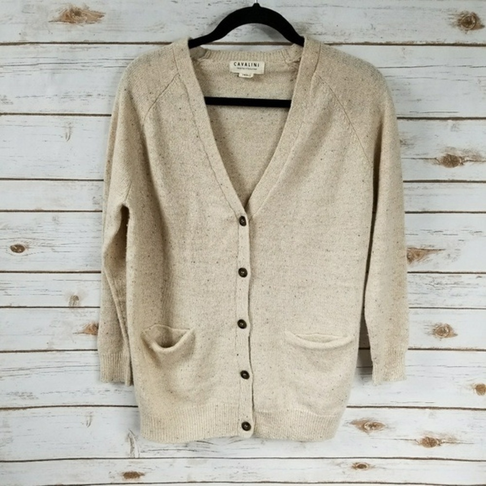 Cavalini wool blend grandpa cardigan sweater XL